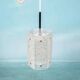 Vintage hexagonal glass and chrome pendant lamp from the 1960s.