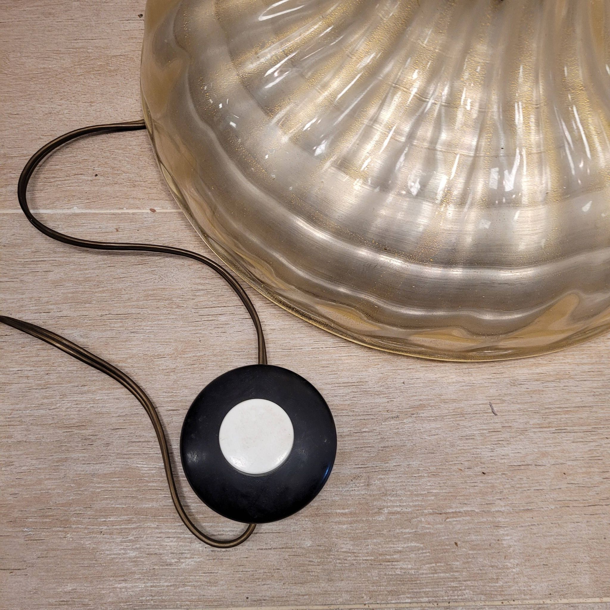 Magpie lamp, Murano crystal and gold powder, Barovier & Toso, 50's