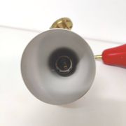 Double adjustable wall light from the 50s in brass and red and cream metal