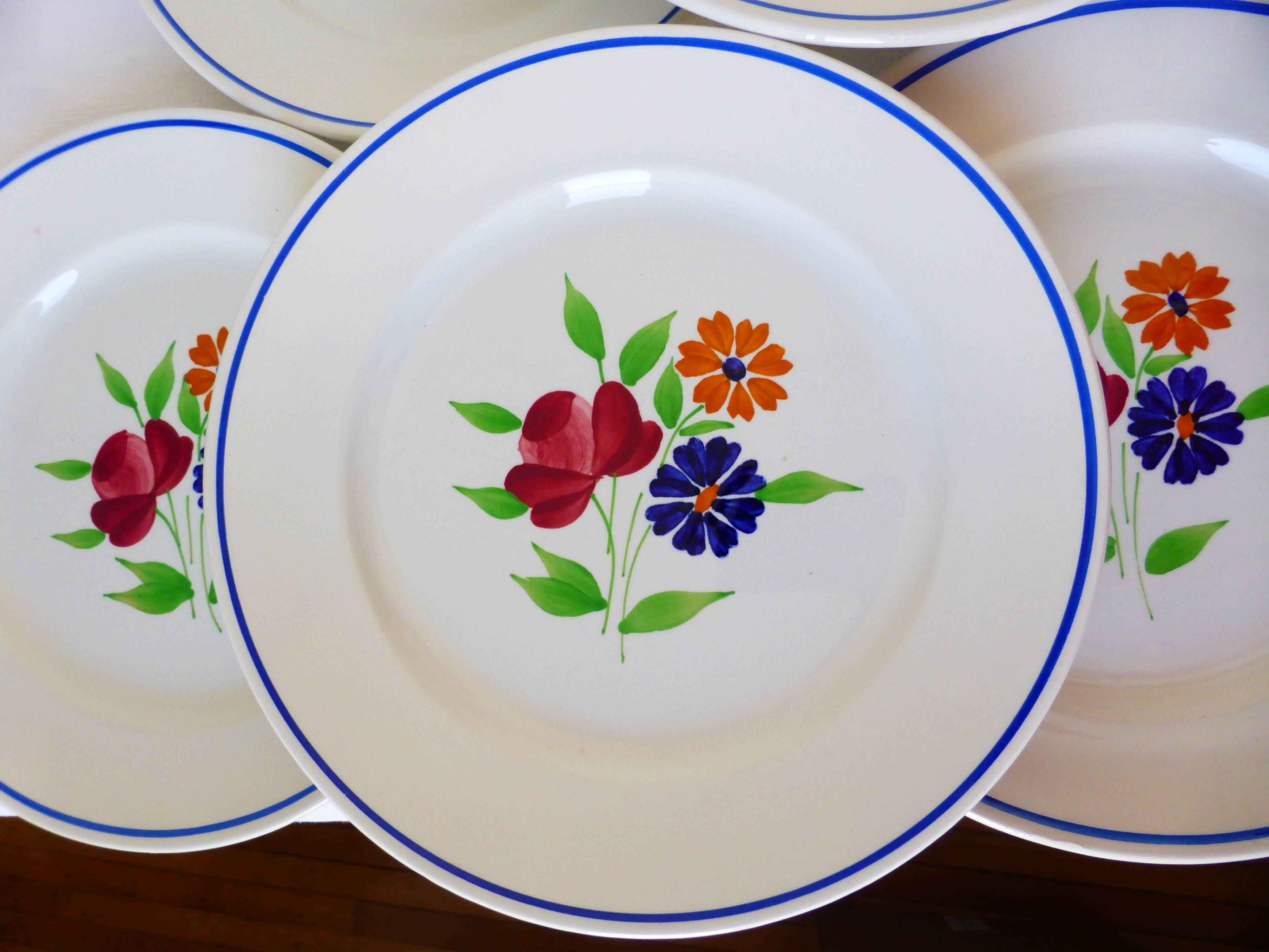 6 flat plates vintage K-G Luneville model Mat 210337