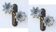 Set of 2 Murano Wall Light Black Flowers, 1970s