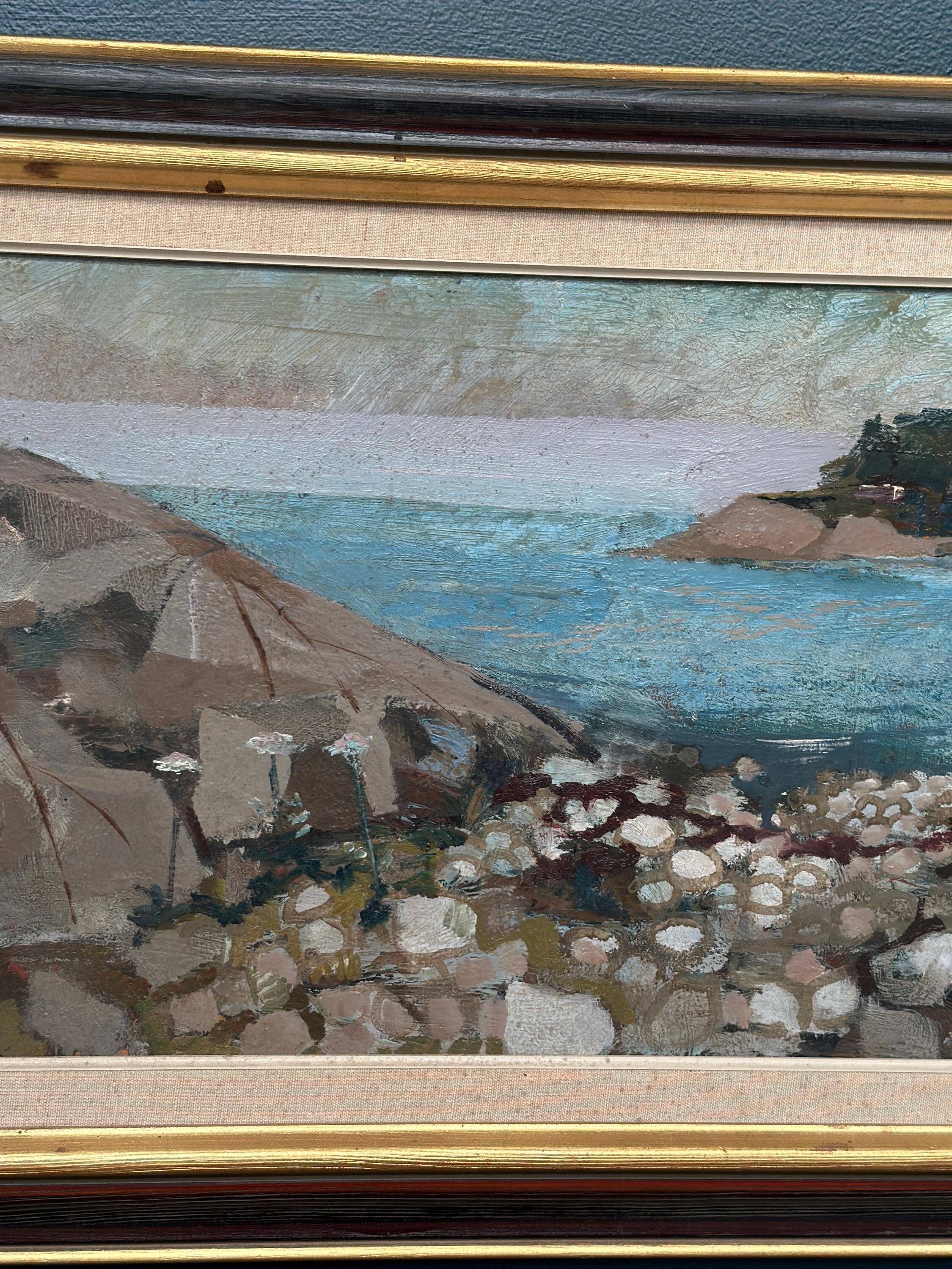 Huile su toile suédoise – “Côte” par Bertil Wahlberg – Vintage et encadrée