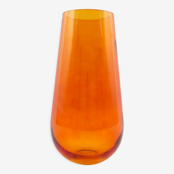 Orange glass vase height 35cm