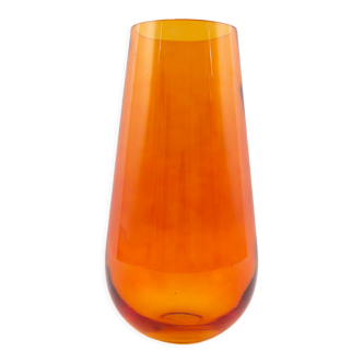 Orange glass vase height 35cm