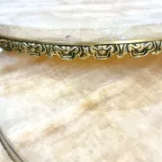 Set of 3 nesting tables in marble and gold metal – 1970s
