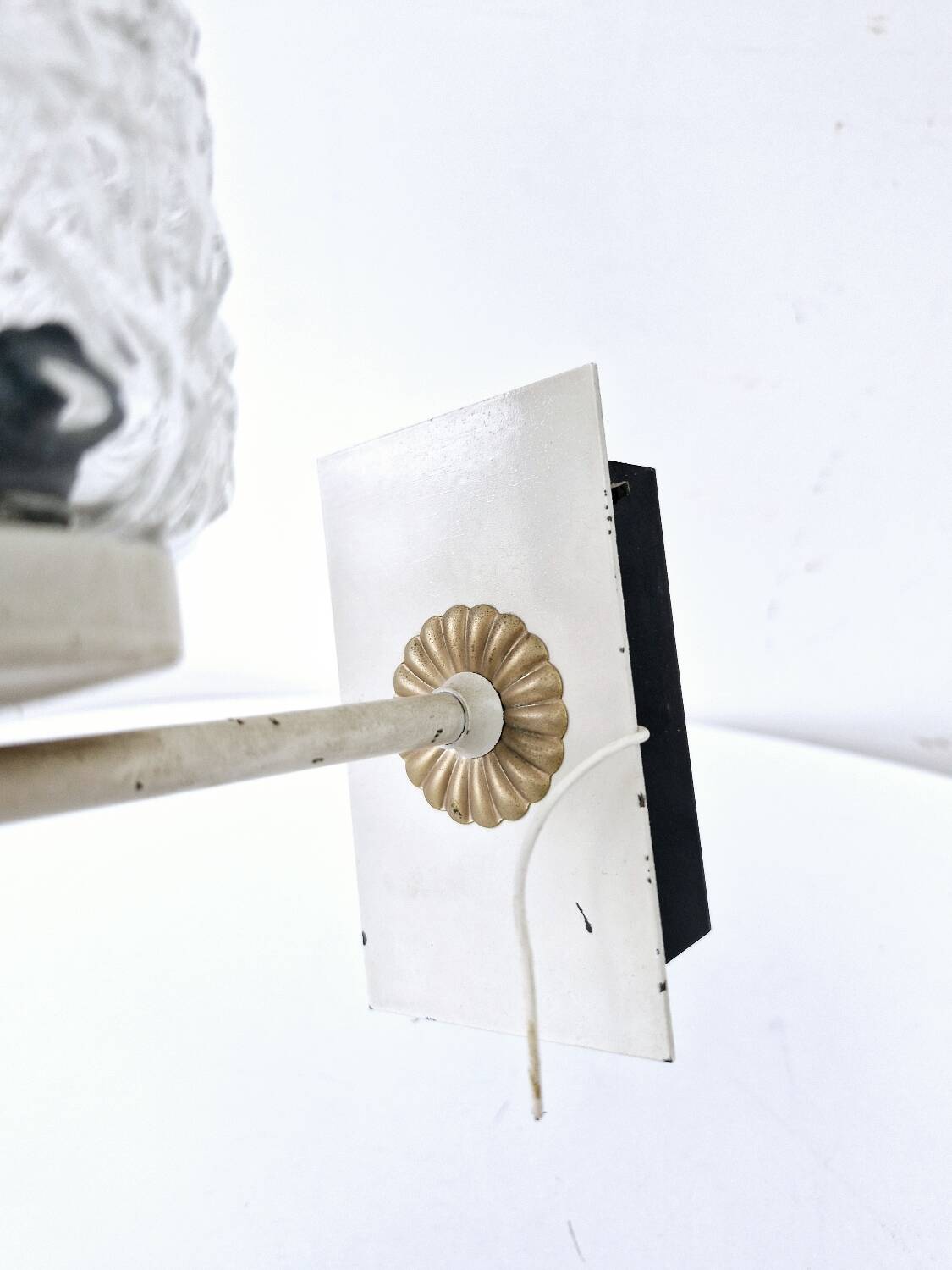 Pair of Vintage Molded Glass Metal Wall Sconces Signed Cervin Functional