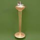 Old brass and chrome-plated metal ashtray on stand