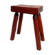 Vintage wooden brutalist farm stool