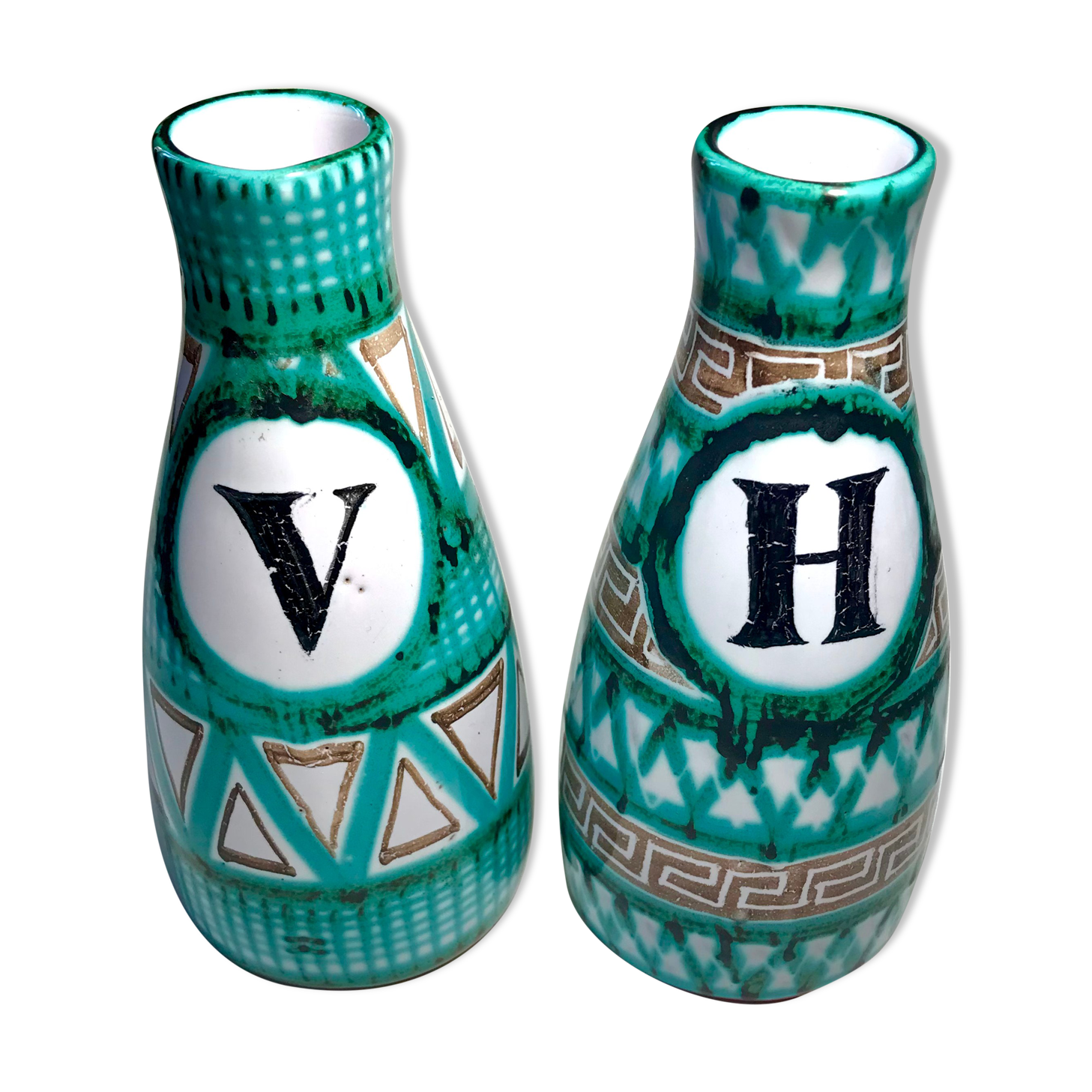 Robert Picault huilier vinaigreer signed ceramic design 1950