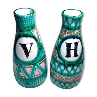 Robert Picault huilier vinaigreer signed ceramic design 1950
