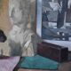 Roger Cortet (1910-1978) Still Life with White Sculpture Oil on Canvas Signed