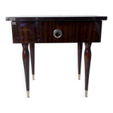 bedside table in lacquered wood and brass
