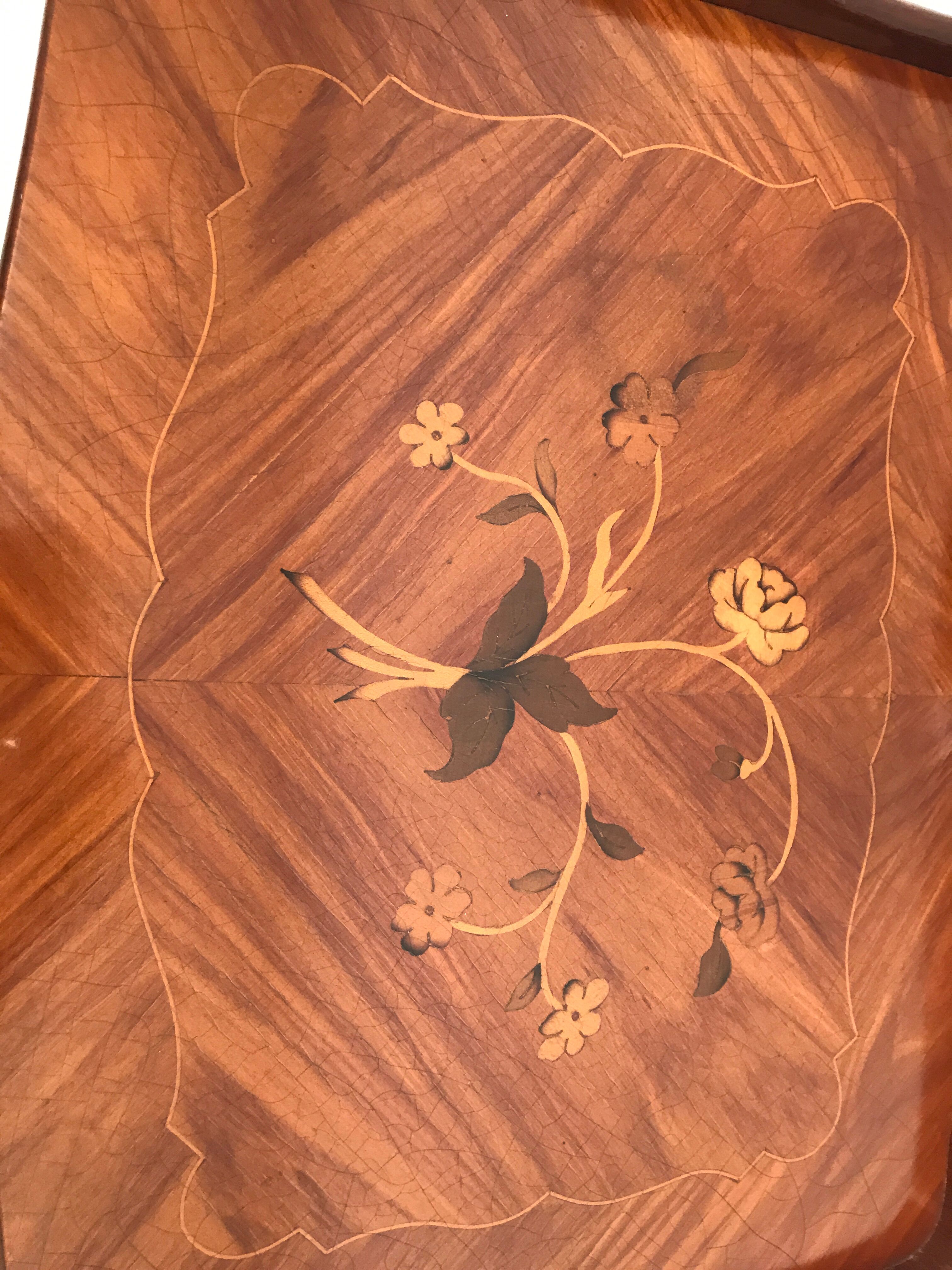 vintage louis XV style rose wooden table