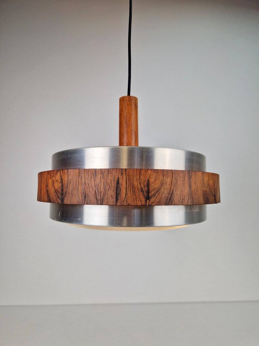 Vintage Scandinavian Pendant Lamp in Teak, 1960s