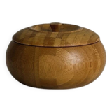 Small round wooden empty pocket box