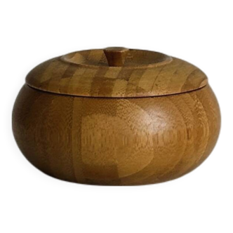 Small round wooden empty pocket box