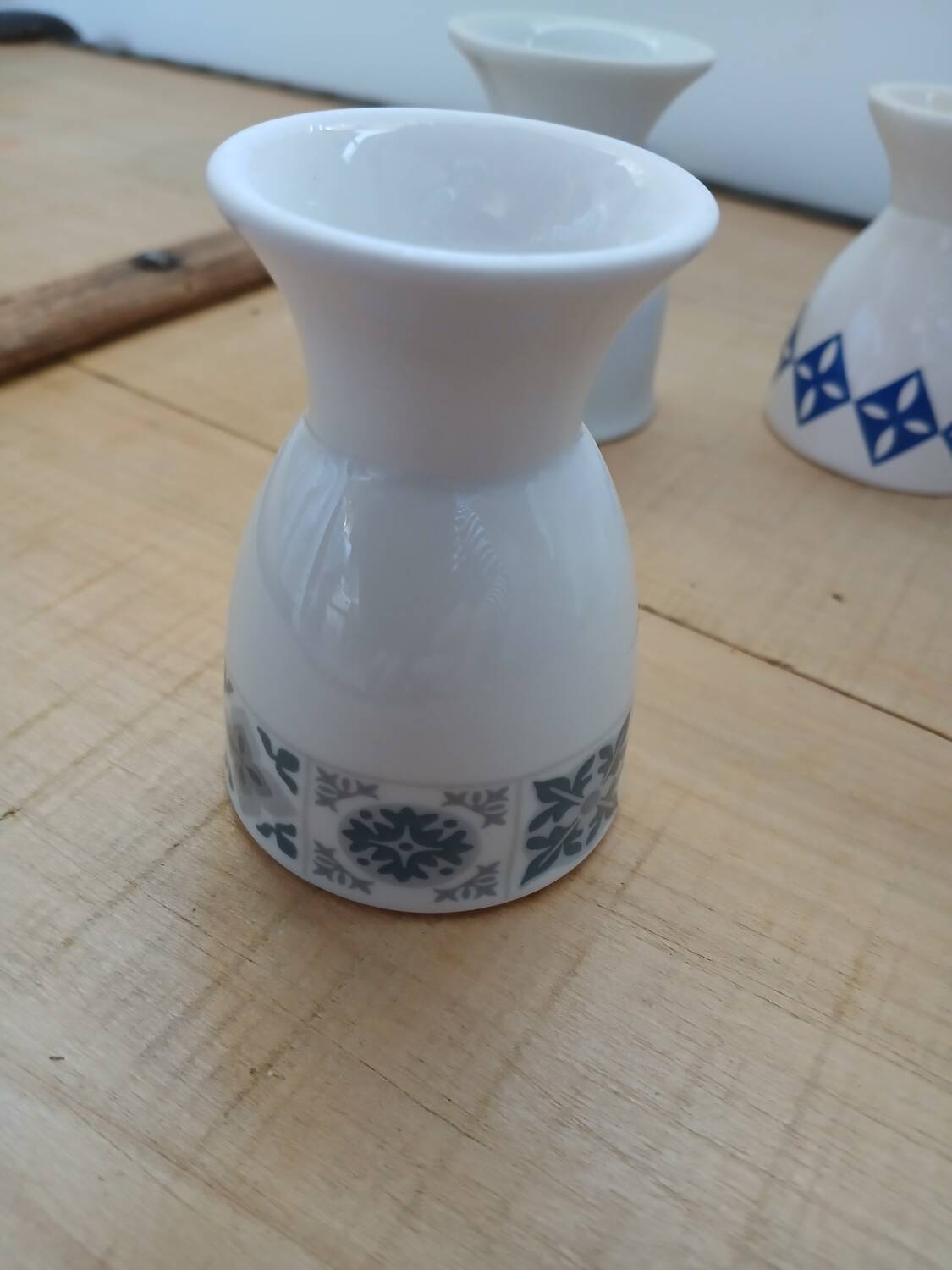 6 mismatched antique egg cups