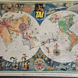 Air france poster - tai - planisphere map