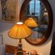 Large antique oval mahogany mirror, mercury glass, 19th century