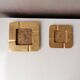 Set of 2 brass ashtrays of vintage design, 80s