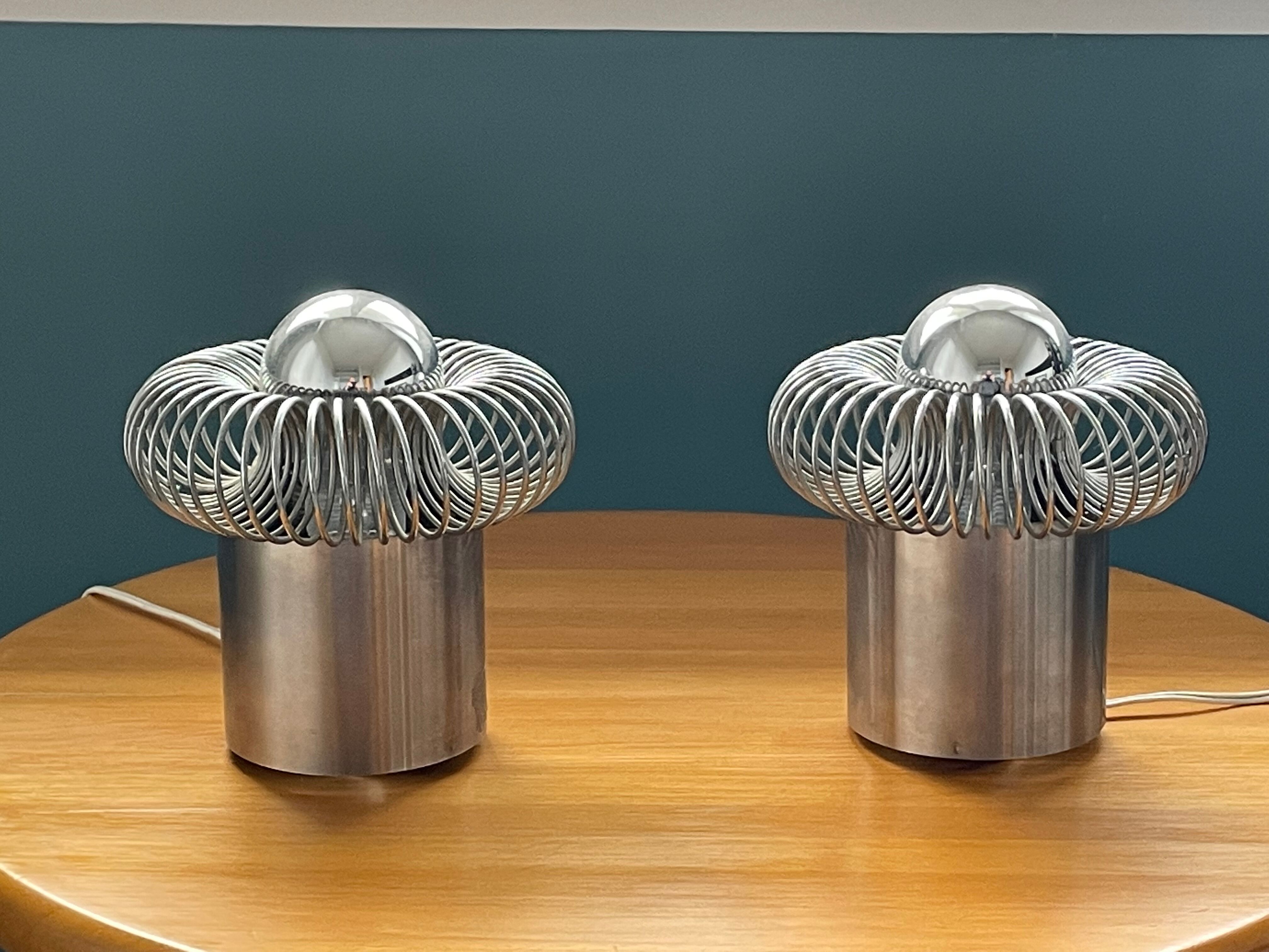 Pair of spring lamps by Andrea Lazzari