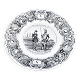 Illustrated talking plate Imperial Guard "Napoleon" Sarreguemines U&C 19th century
