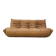 French Togo 3-seater sofa in camel leather attributed to Michel Ducaroy for Ligne Roset