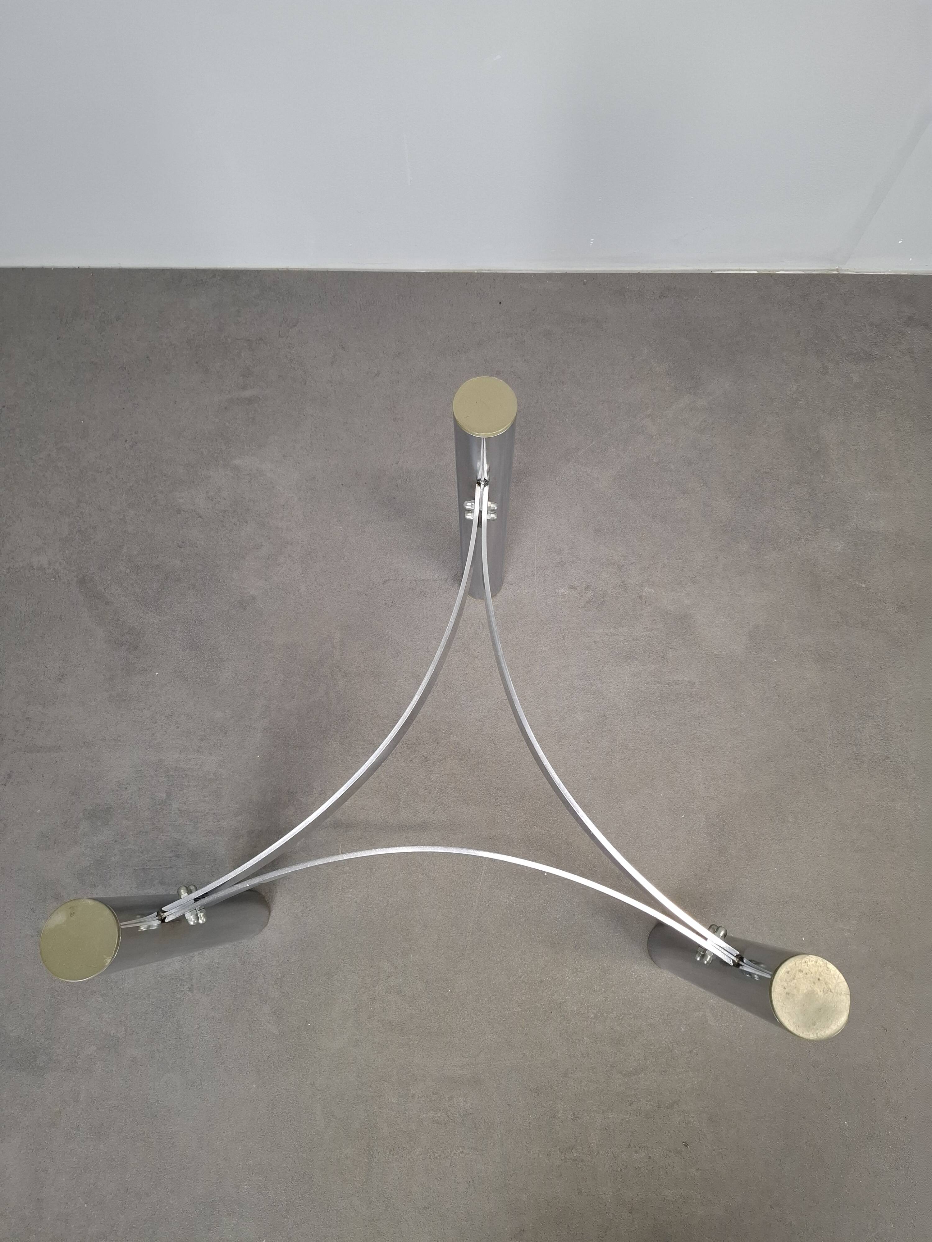 Mid-century Czechoslovak smoked glass coffee table, chrome metal, 1970s