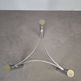 Mid-century Czechoslovak smoked glass coffee table, chrome metal, 1970s