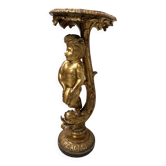 Colonne de présentation en bois sculpté doré XIX siècle