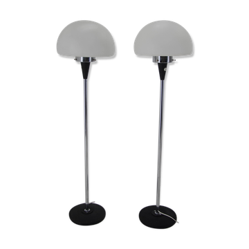 Pair of two floor lamps by Jaroslav Bejvl for Lidokov, 1960s