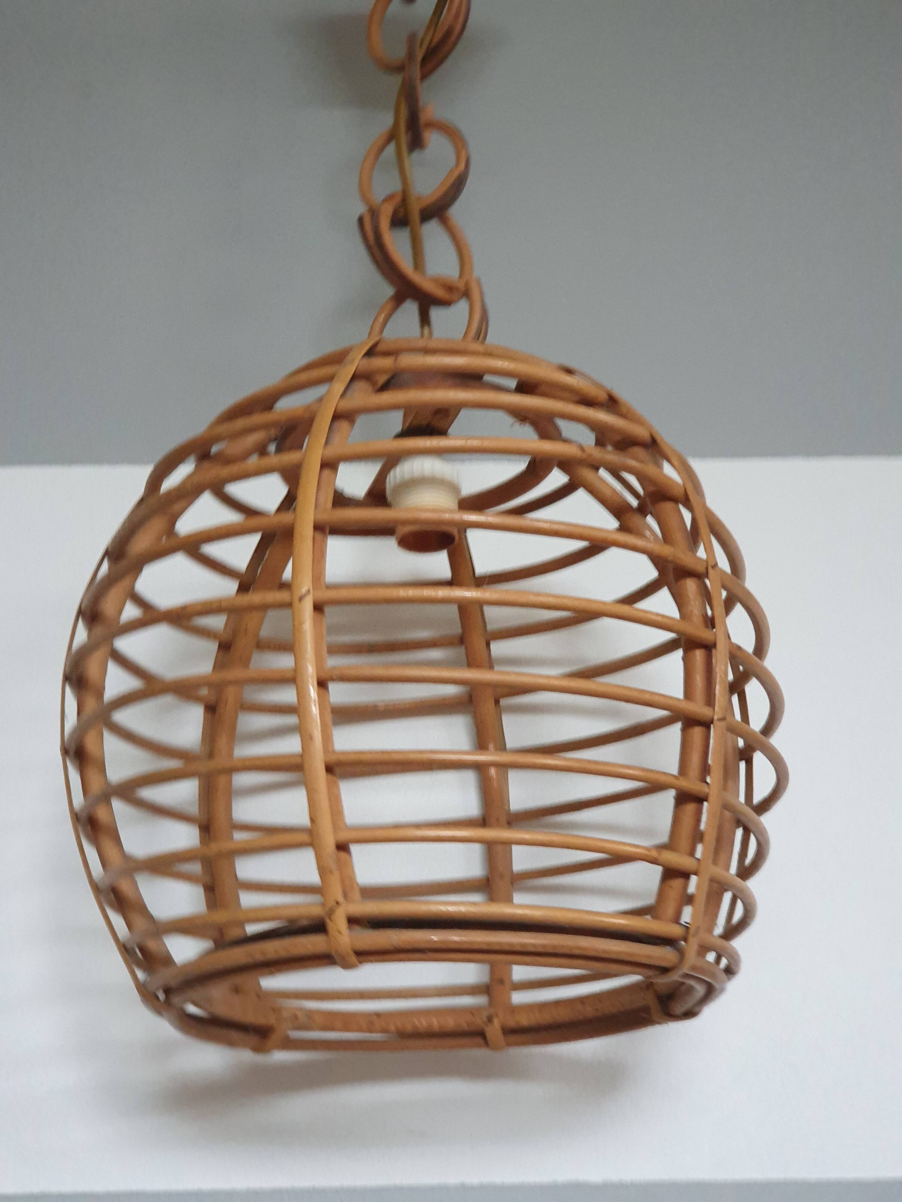 Vintage rattan hanging lamp