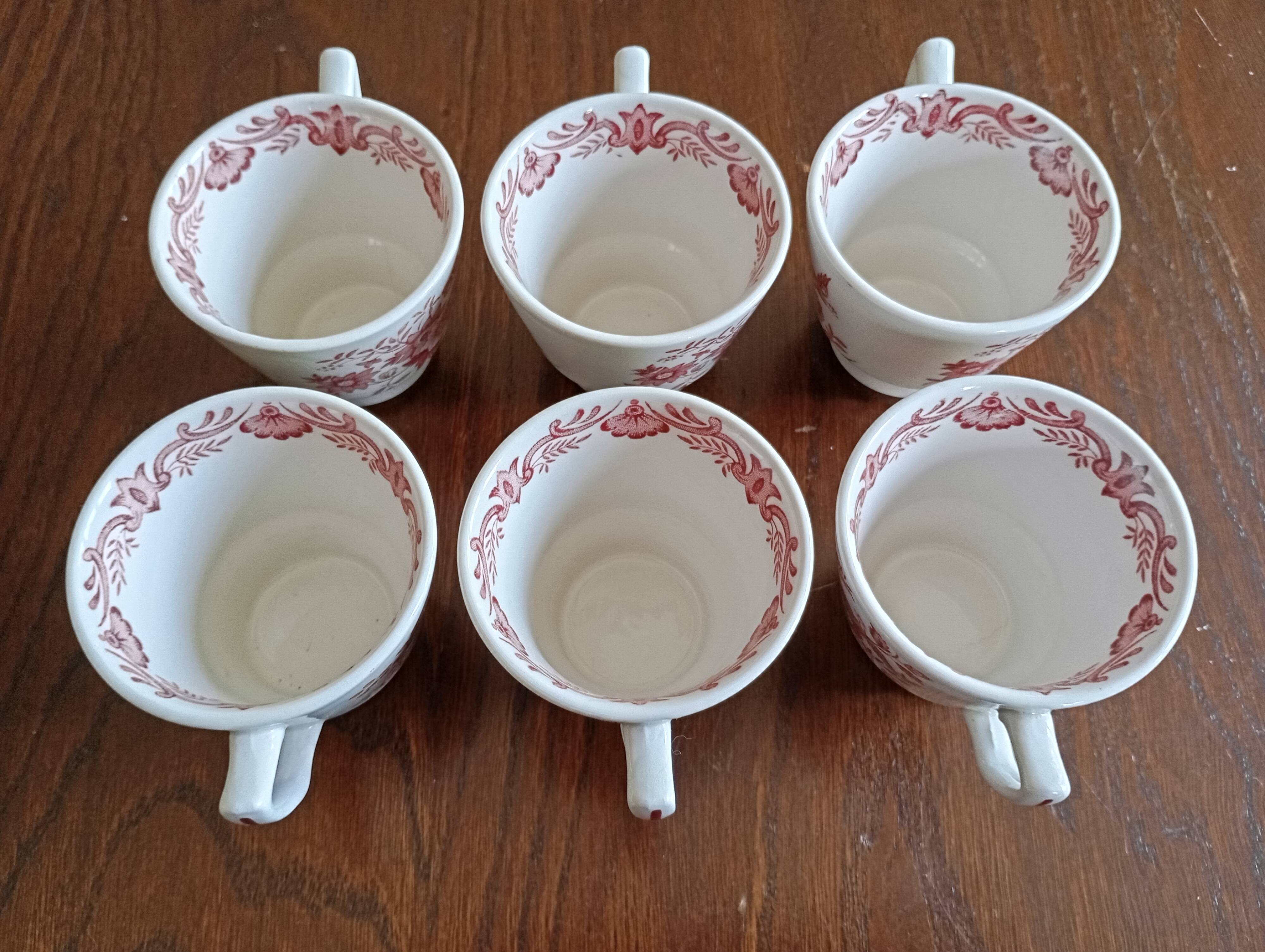 English mocha cups "Windsor" pink Ridgway (Staffordshire)