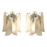 Set of Two "Rondini" Murano Glass Wall Sconces in Mazzega Style