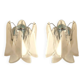 Set of Two "Rondini" Murano Glass Wall Sconces in Mazzega Style