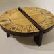 Round coffee table herbarium Roger Capron, Vallauris - ceramic and wooden structure