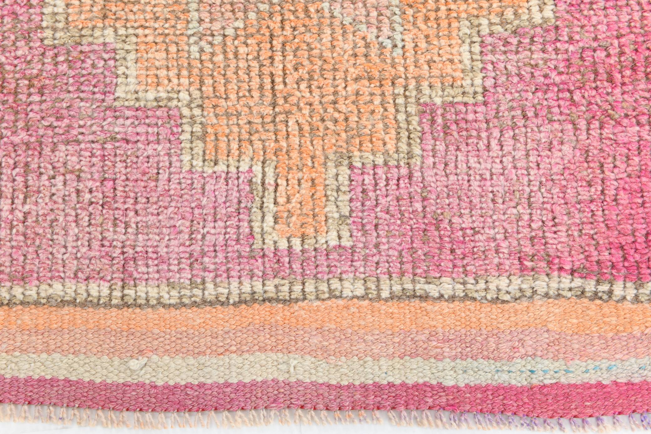 Tapis coureur vintage turc pastel rose 3x10, 97x310 cm