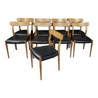 Ensemble de 9 chaises à repas de Gustav Herkstroter pour Lubke, Allemagne 1960