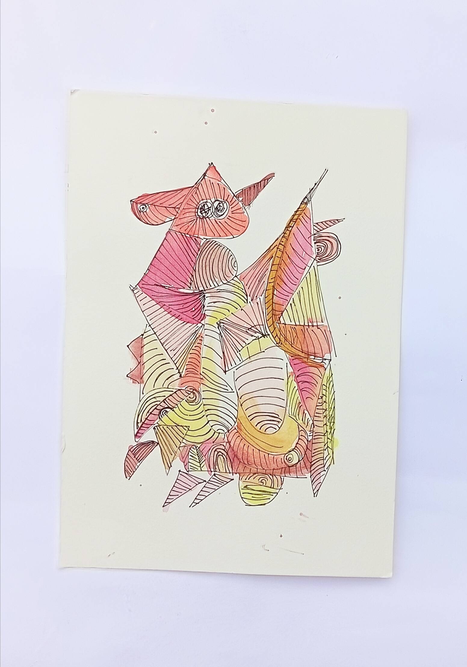 Peinture abstraite colorée – Acrylique sur papier – 24 × 34 cm