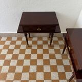 Scandinavian style varnished wood bedside tables from the 60s (X2)