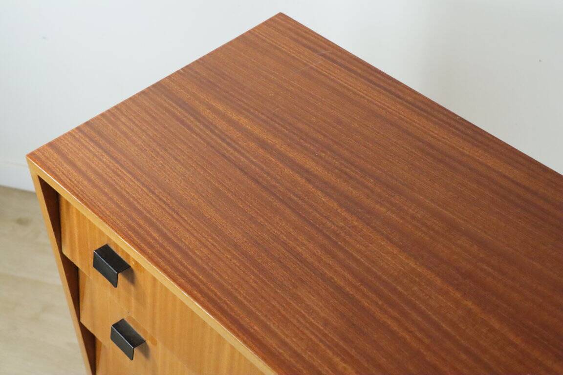 Vintage wood and metal chest of drawers, 1960