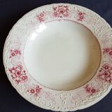 Sarreguemines earthenware plate decorated with flowers