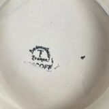 Plate on foot, ironstone, Badonviller "Roscoff", 1930