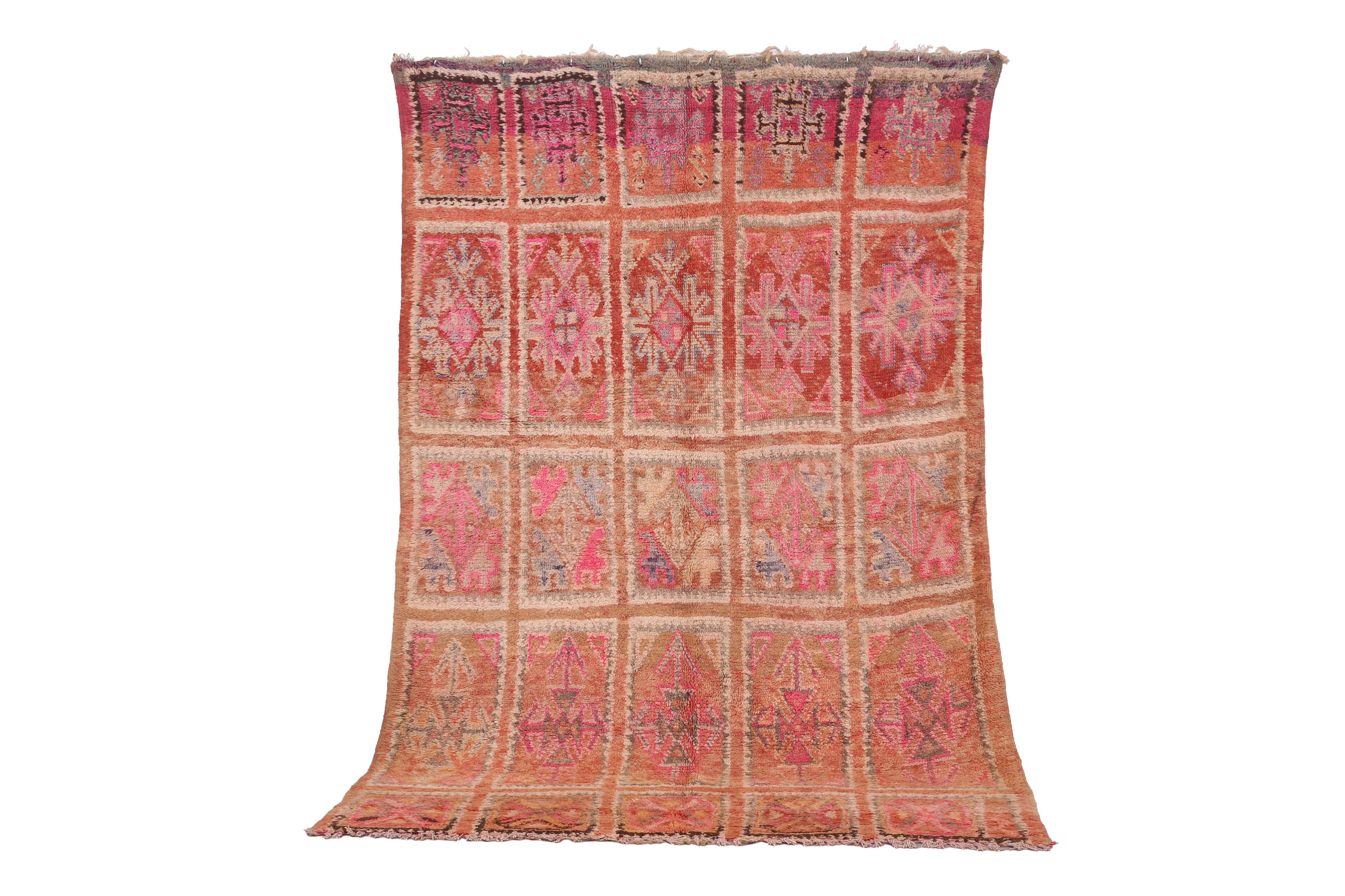 Pink Vintage Moroccan Boujaad Rug 171 x 273 cm - Berber Wool Rug Handmade