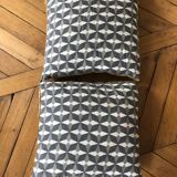 Set of two cushions 100% linen 50 x 50 cm, grey ash and gold x 2