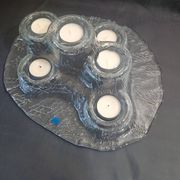 "Volcano" glass candlestick by Pertti Kallioinen for Meri Lasi, Finland