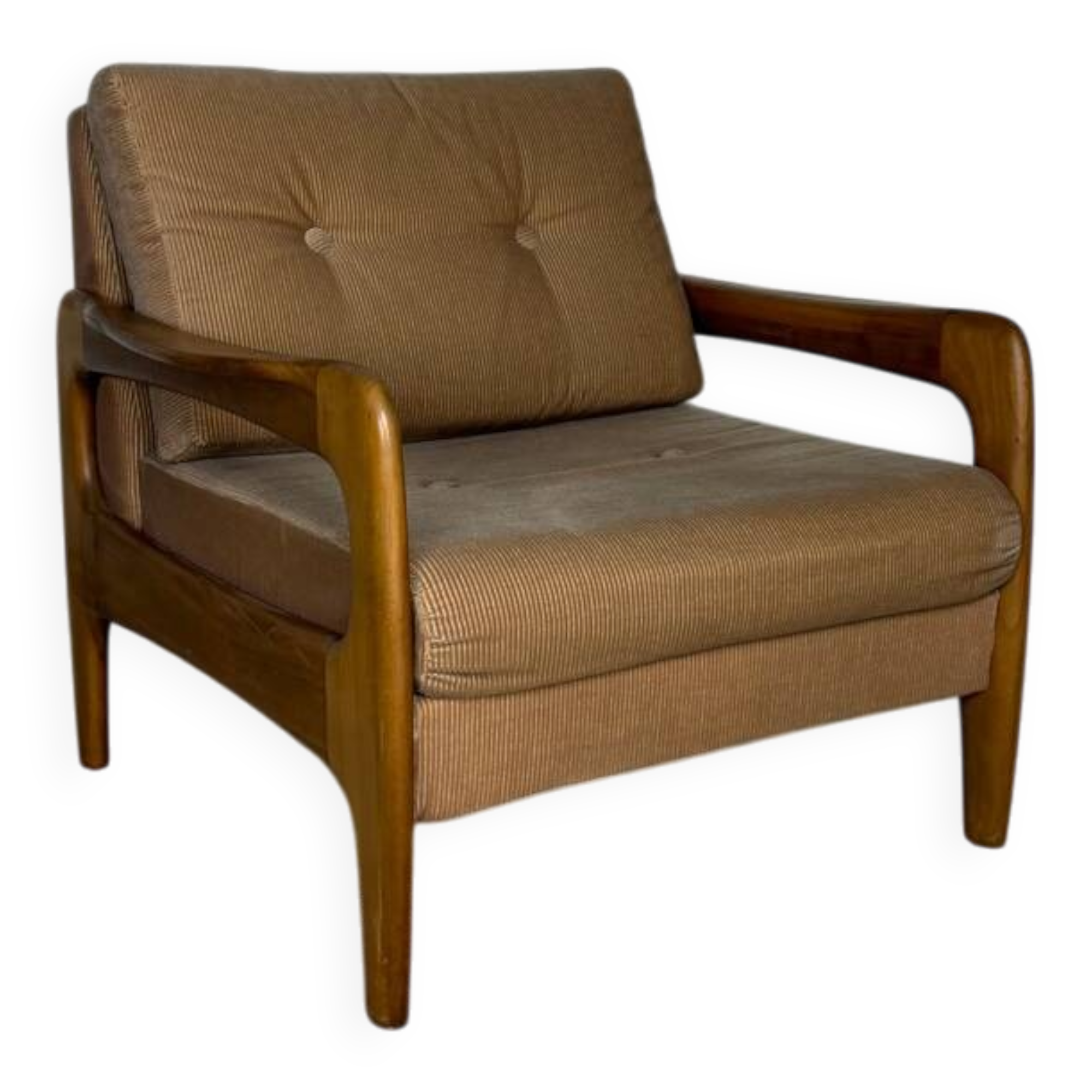 Vintage armchair – 1980s – Beige corduroy