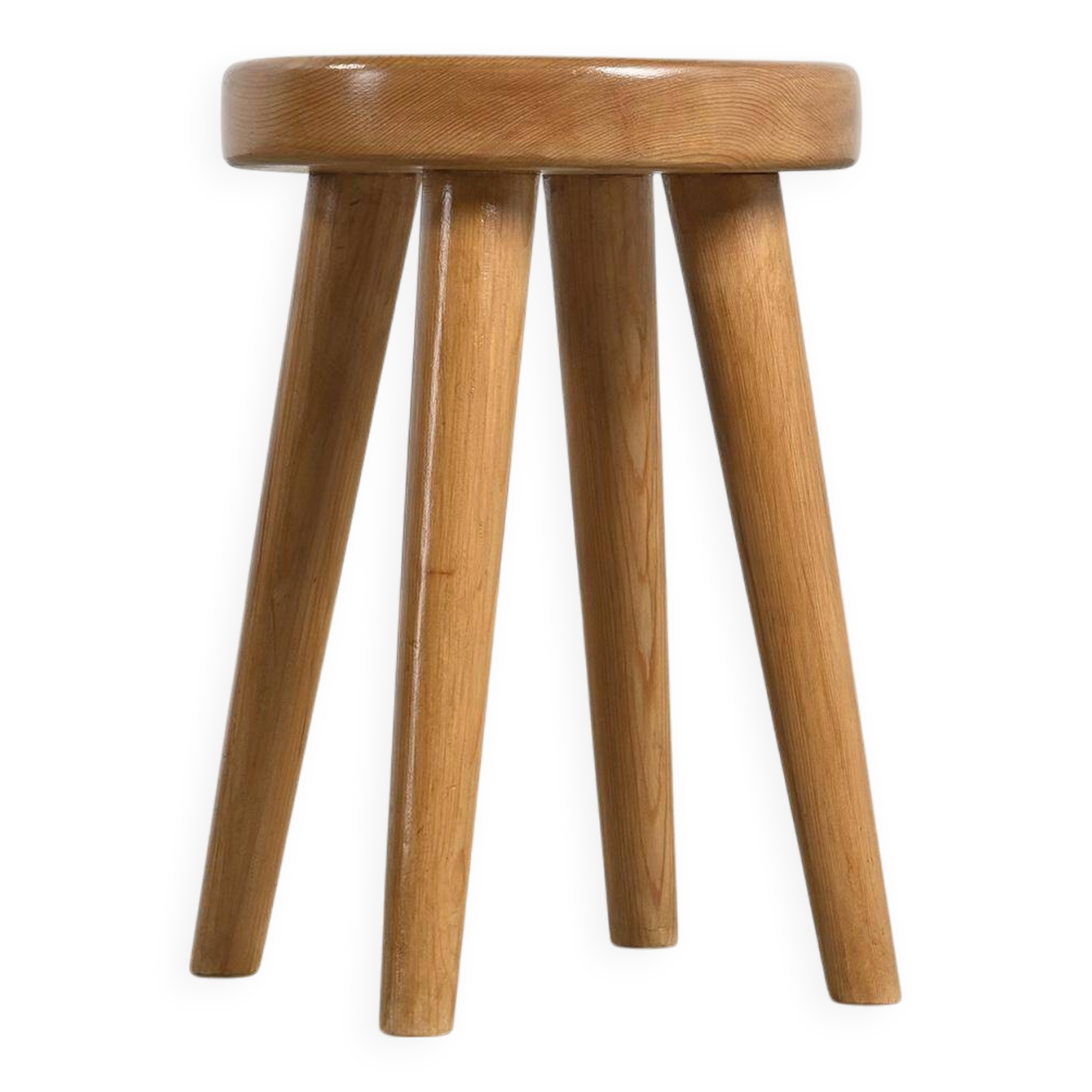 Tabouret en Pin par René Martin, France, circa 1965
