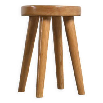 Tabouret en Pin par René Martin, France, circa 1965