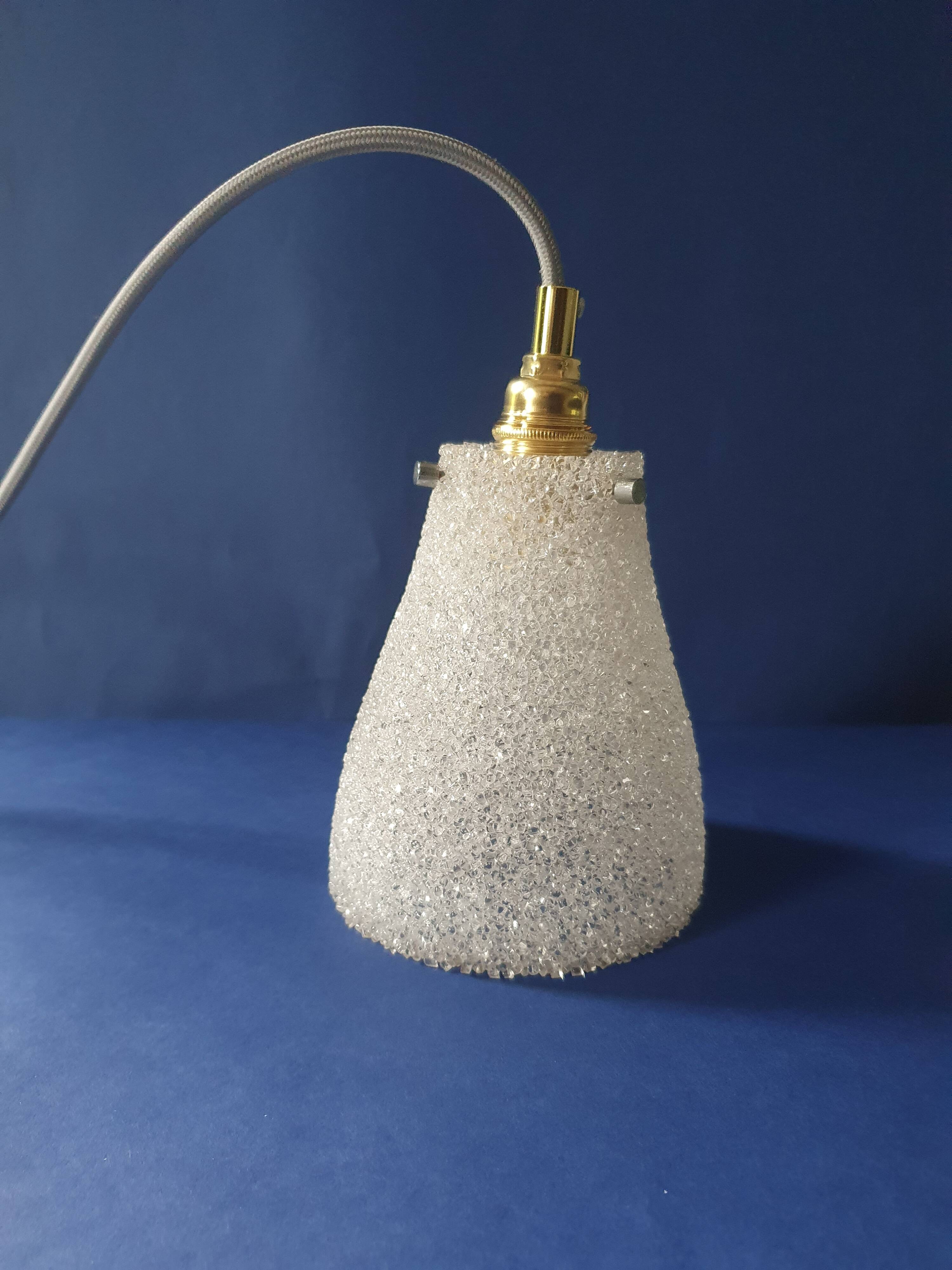 Scandinavian Perspex pendant light from the 70s, vintage France - newly electrified
